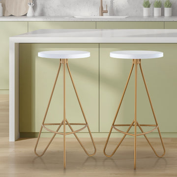 Trinity 30" Modern Industiral Iron Tripod Backless Bar Stool - JONATHAN Y